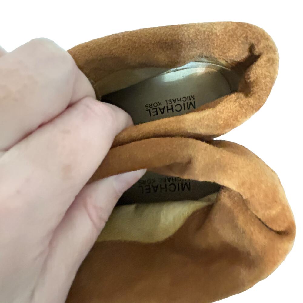 Michael Kors Womens Stiletto Heeled Tan Lace Up Suede Ankle Booties - Size 7M - Picture 11 of 12